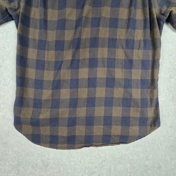 Bonobos Shirt Mens Size Medium Slim Fit Brown Navy Buffalo Plaid Flannel - Picture 10 of 16